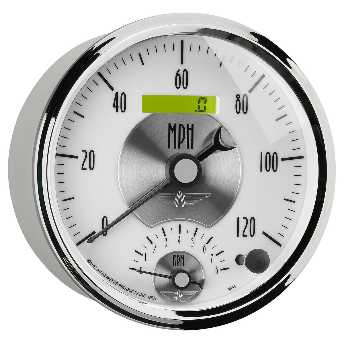 Auto Meter 5" TACHOMETER/SPEEDOMETER COMBO, 8K RPM/120 MPH, PRESTIGE PEARL - 2095