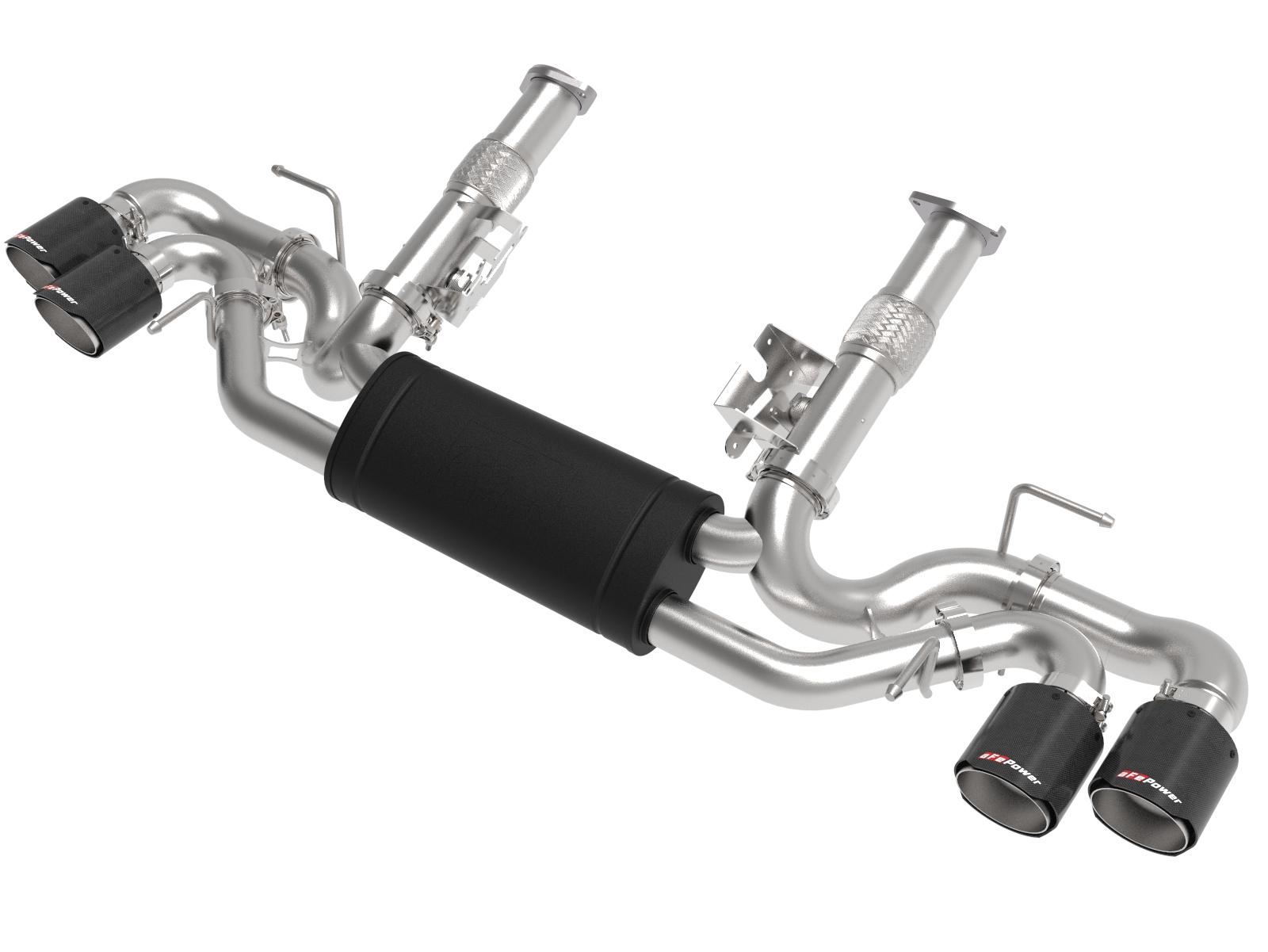 AFE MACH Force-Xp 304 Stainless Steel Cat-Back Exhaust w/ Muffler Carbon (No NPP) (Chevrolet Corvette (C8) 2020 V8-6.2L) - 49-34127-C