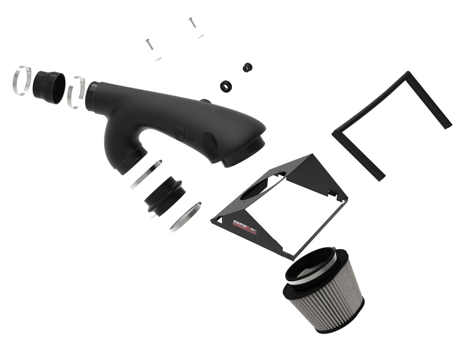 AFE Rapid Induction Cold Air Intake System w/ Pro DRY S Filter (2021-2025 Ford F-150 V6-3.5L (tt)) - 52-10010D