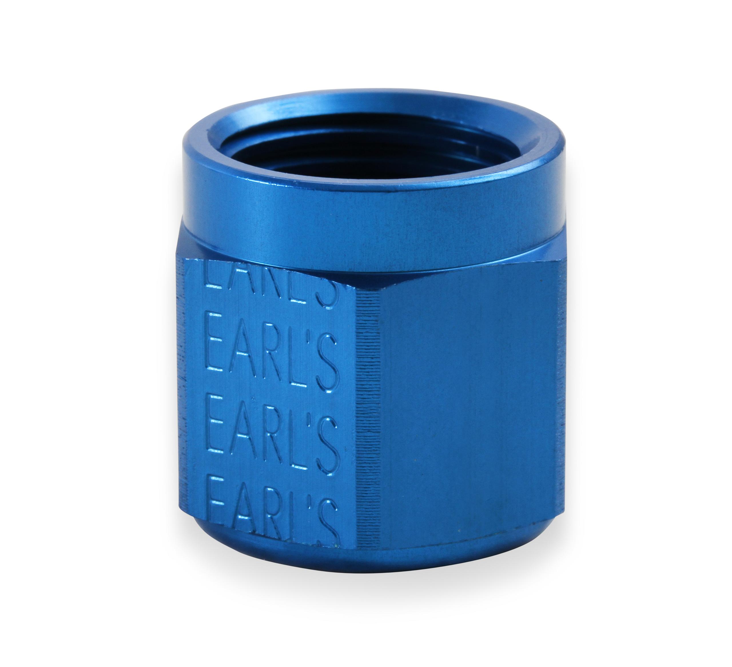 Earls Auto-Crimp Hose End - Straight - Size -10 - Blue - 700110ERL