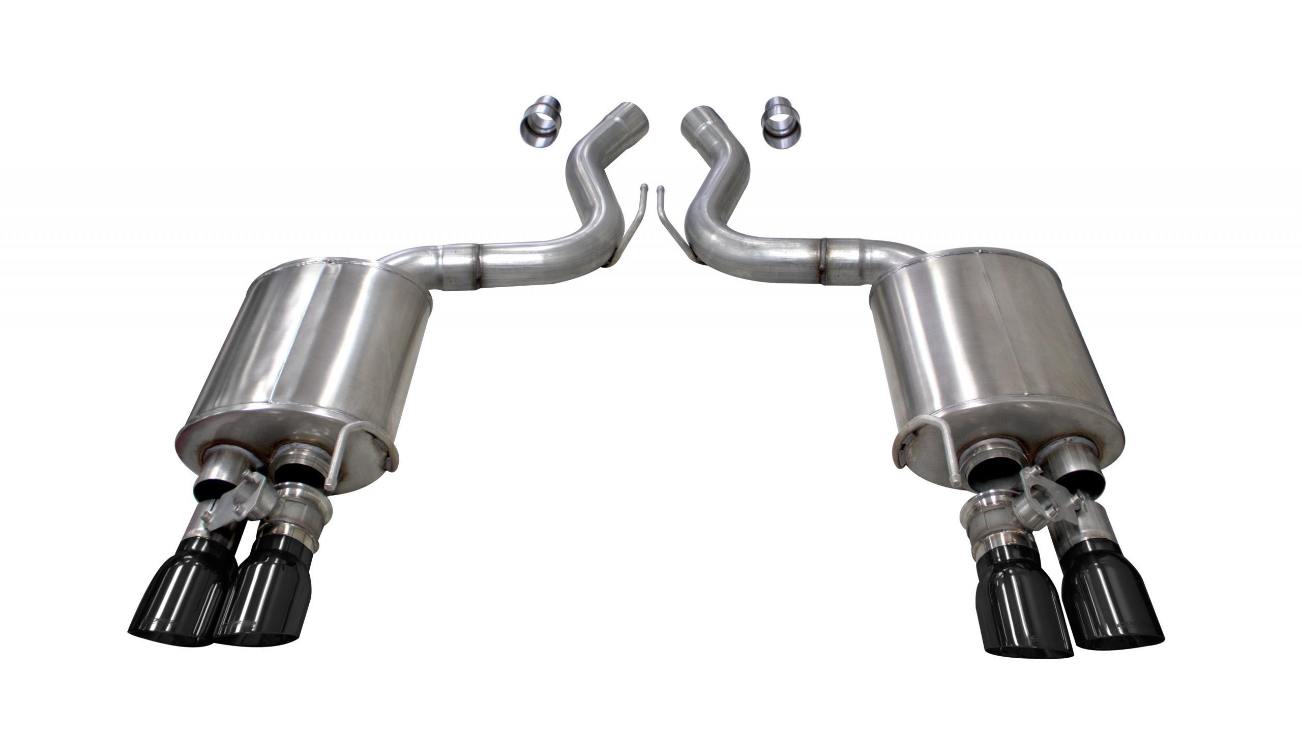 Corsa 21002BLK 2018-2023 Mustang GT 3" Active Exhaust Axleback System with 4" Quad Black Tips (Touring/Sport)