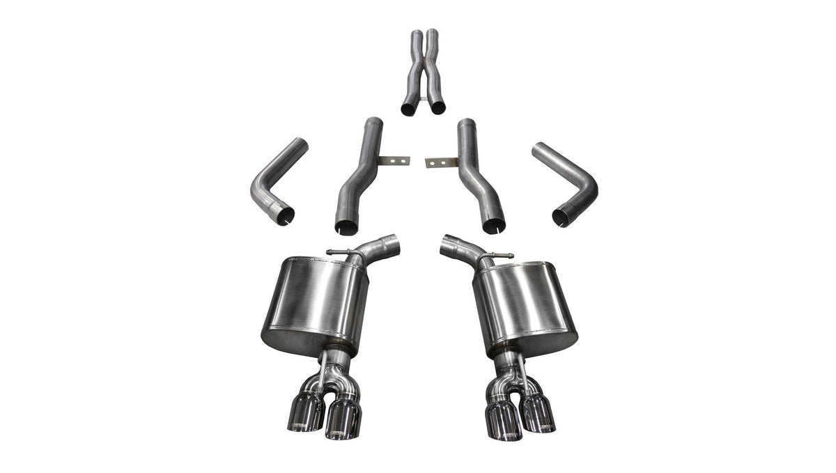 Corsa Challenger Cat Back Exhaust 17-18 Dodge Challenger 5.7L V8 3.5 Inch Polished Tip Extreme Sound - 21006