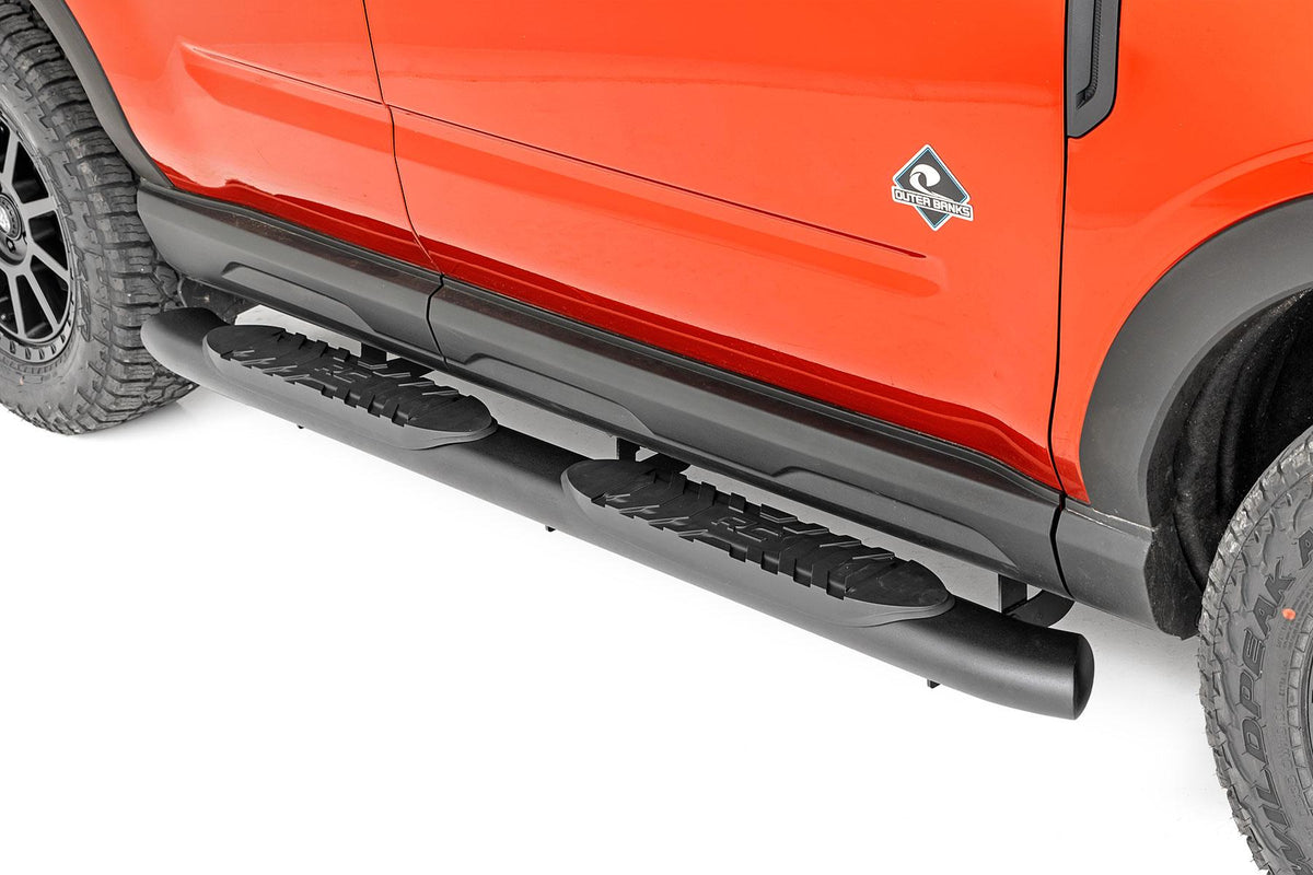 Rough Country Oval Nerf Steps - Black (2021-2025 Bronco Sport 4WD) - 21006