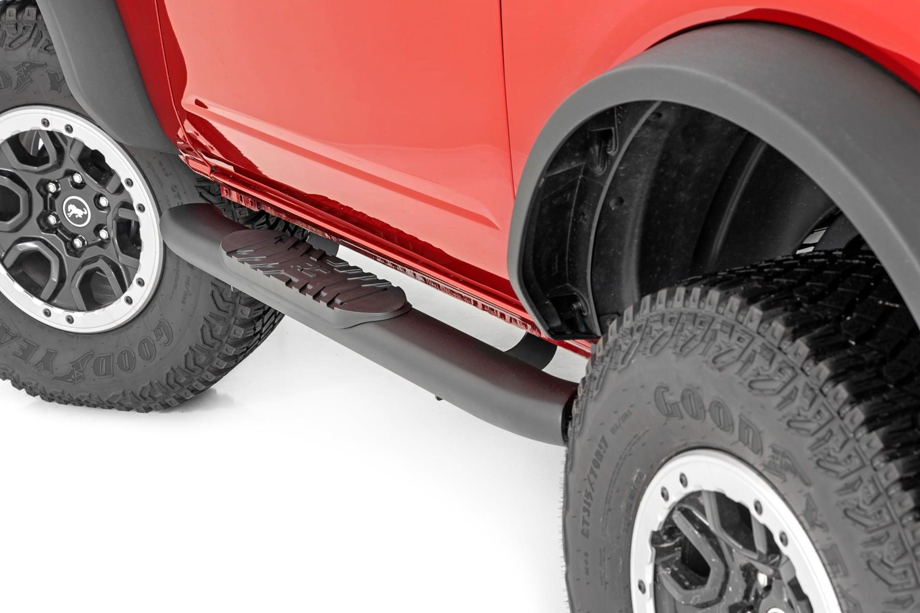 Rough Country Oval Nerf Steps 2-Door Black Ford Bronco 2 Door 4WD 21-Up - 21012