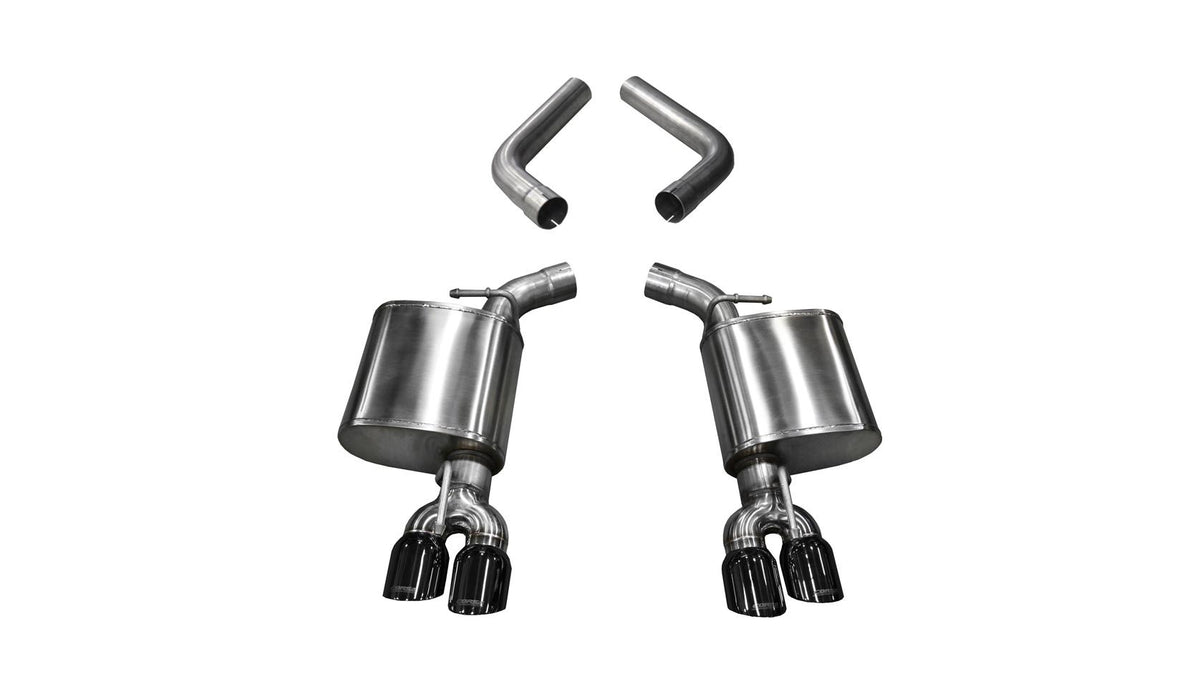 Corsa 21020BLK 3.5 Inch Axle-Back Dual Side Exit 15-18 Challangerwith Black Pro-Series Tips Corsa Performance
