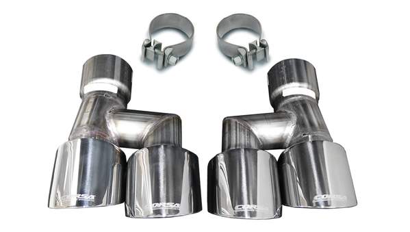 Corsa Mustang Quad Exhaust Tip Kit Polished 18-19 Ford Mustang GT 5.0 Liter V8 - 21038