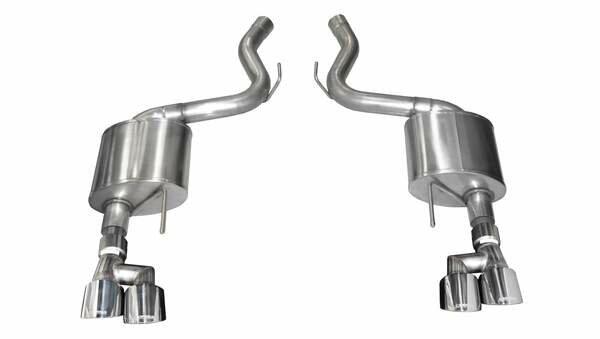 Corsa Performance 21041 3" Dual Rear Exit Touring Axle-Back Exhaust System with 4" Polished Tips (2018-2023 Ford Mustang GT)