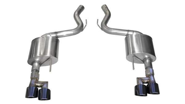 Corsa Performance 21041BLK 3" Dual Rear Exit Touring Axle-Back Exhaust System with Black 4" Tips (2018-2023 Ford Mustang GT)