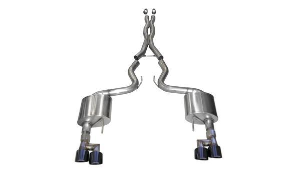 Corsa Performance 21042BLK 3" Sport Cat-Back Exhaust System with 4" Black Quad Tips (2018-2023 Ford Mustang GT)