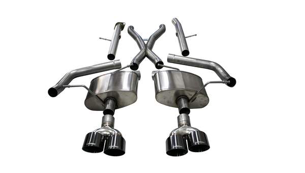 Corsa Grand Cherokee Cat Back Exhaust 2.75 Inch For 12-20 Jeep Grand Cherokee Rear Exit with Twin 4.5 Inch Black PVD Pro-Series Tips - 21058BLK