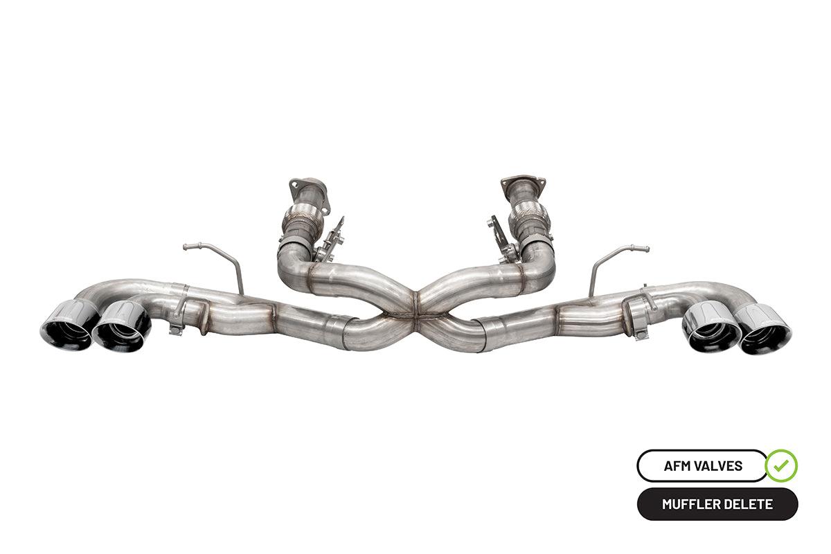 Corsa 3.0" Cat-Back Dual Rear Exit w/o Factory NPP Exhaust System with 4.5" Polished Slash Cut Tips (2020-2020 Corvette C8) - 21102