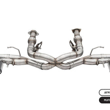 Corsa 3.0 Inch Track Series Cat-Back Muffler Delete Exhaust System with 4.5 Inch Carbon Fiber and Polished Flat Cut Tips 20-25 Chevrolet Corvette C8 - 21104CF