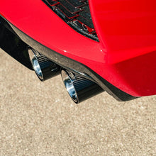 Corsa 3.0 Inch Track Series Cat-Back Muffler Delete Exhaust System with 4.5 Inch Carbon Fiber and Polished Flat Cut Tips 20-25 Chevrolet Corvette C8 - 21104CF