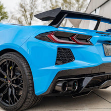 Corsa 3.0 Inch Track Series Cat-Back Muffler Delete Exhaust System with 4.5 Inch Carbon Fiber and Polished Flat Cut Tips 20-25 Chevrolet Corvette C8 - 21104CF