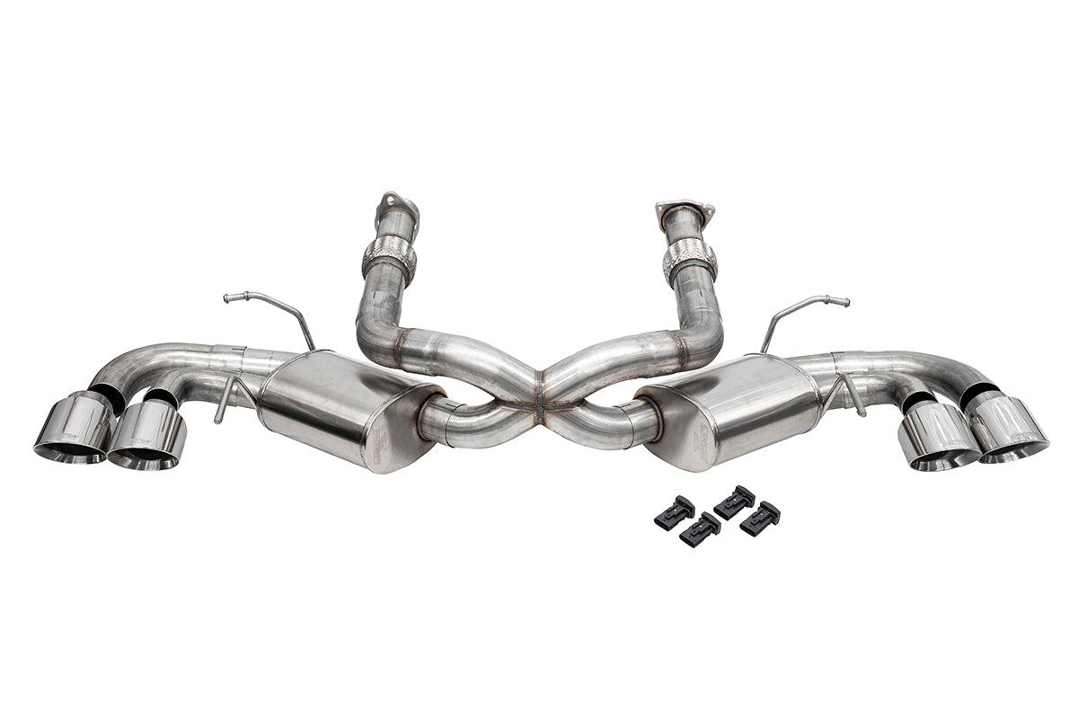 Corsa 3.0 Inch Cat-Back Dual Rear Exit Exhaust System with NPP and AFM Simulators and 4.5 Inch Polished Pro-Series Tips 20-25 87i Corvette C8 - 21108
