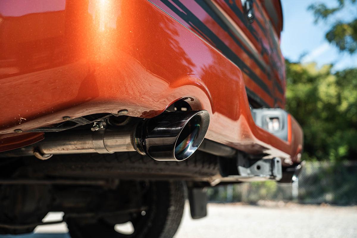 Corsa 3 Inch Cat-Back Exhaust 4 Inch Black Pro-Series Slash Cut Twin Tip 09-23 RAM 1500 140.5 Inch Wheel Base - 21139BLK