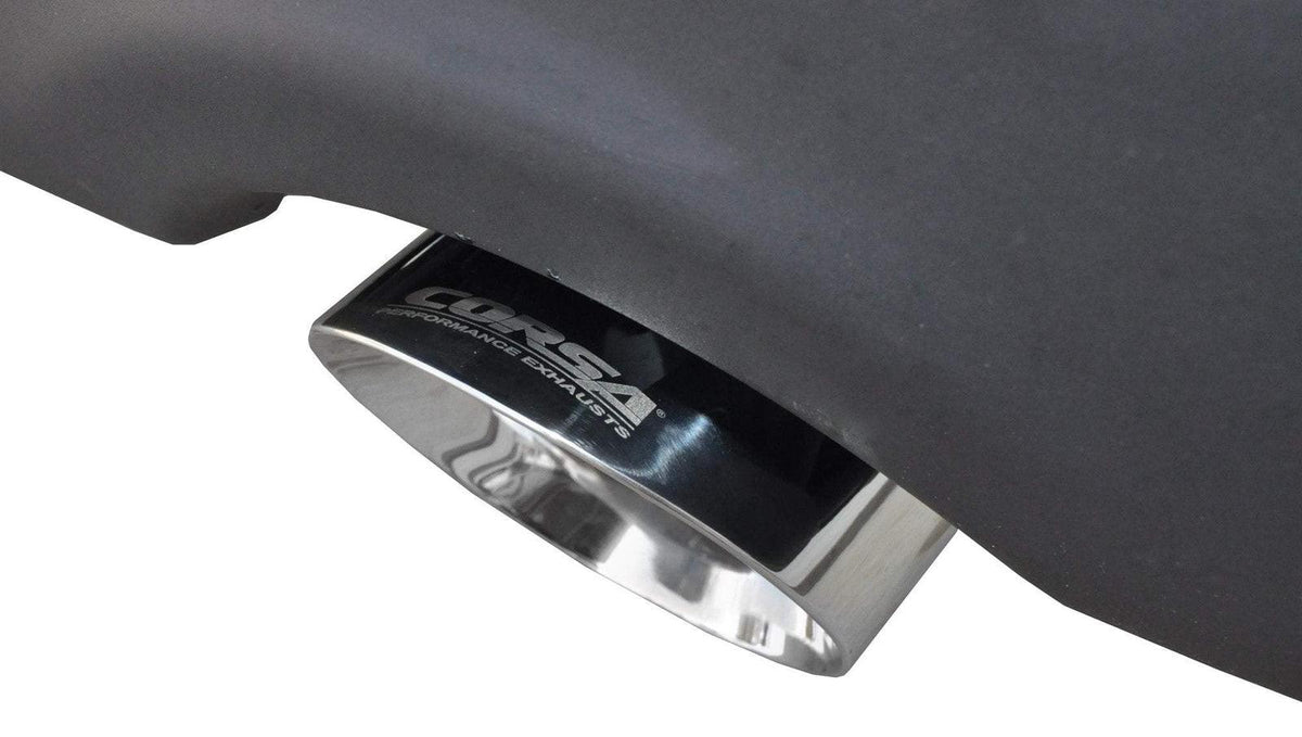 Corsa 3 Inch Cat-Back Exhaust 4 Inch Black Pro-Series Slash Cut Twin Tip 09-23 RAM 1500 140.5 Inch Wheel Base - 21139BLK
