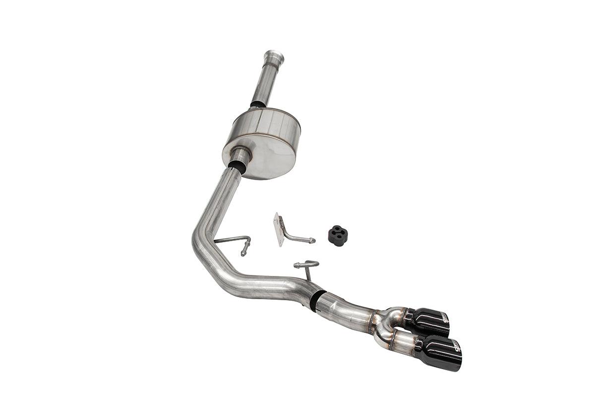 Corsa Performance Xtreme 3" Pre-Tire Exit Cat Back System with Black Tips (2021-2025 F150 5.0L 145" Wheelbase) - 21147BLK