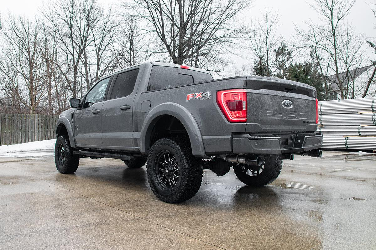 Corsa Performance Sport 3" Dual Rear Exit Cat Back System with Black Tips (2021-2023 F150 3.5L 157" Wheelbase) - 21170BLK