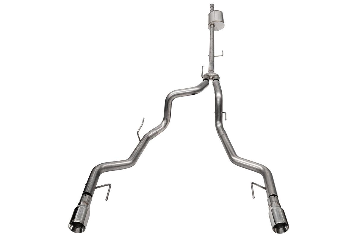 Corsa Performance Sport 3" Cat-Back - Dual 4" Rear Polished Tips (2021-2025 F150 5.0L Tremor 145" Wheelbase) - 21184
