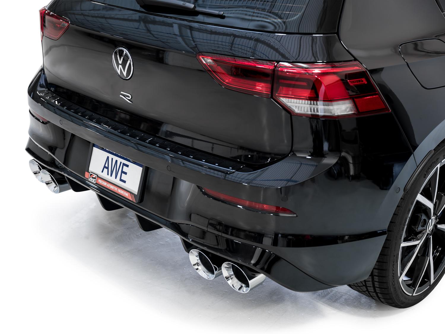 AWE Track Edition Exhaust for Volkswagen MK8 Golf R - Chrome Silver Tips - 3020-42658
