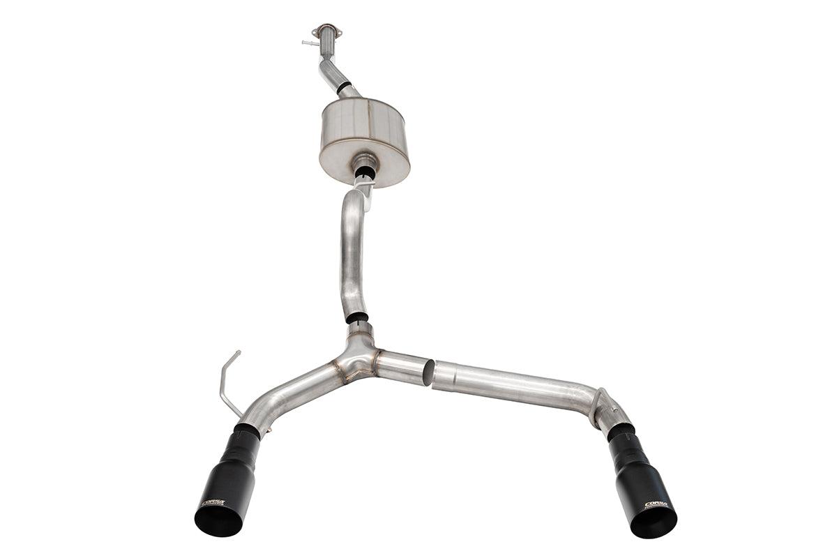 Corsa 2.75" Sport Cat-Back DRE Exhaust System - Single 4.0" Straight Cut Tips - Black Powdercoat (2021-2025 Bronco 2.7L 4-Door)  - 21210BPC