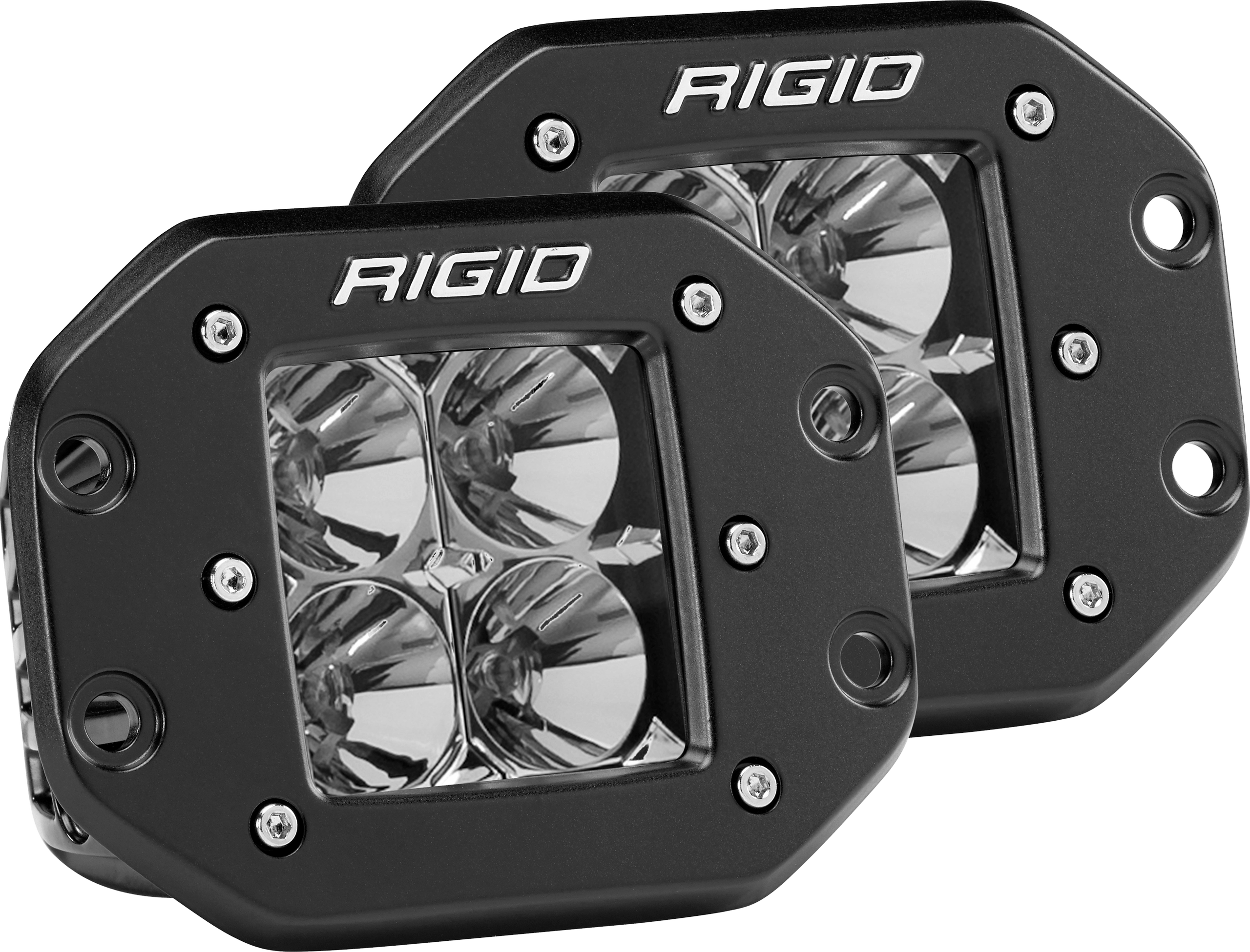 RIGID Industries Rigid D-Series Pro Led Light, Flood Optic, Flush Mount, Pair - 212113