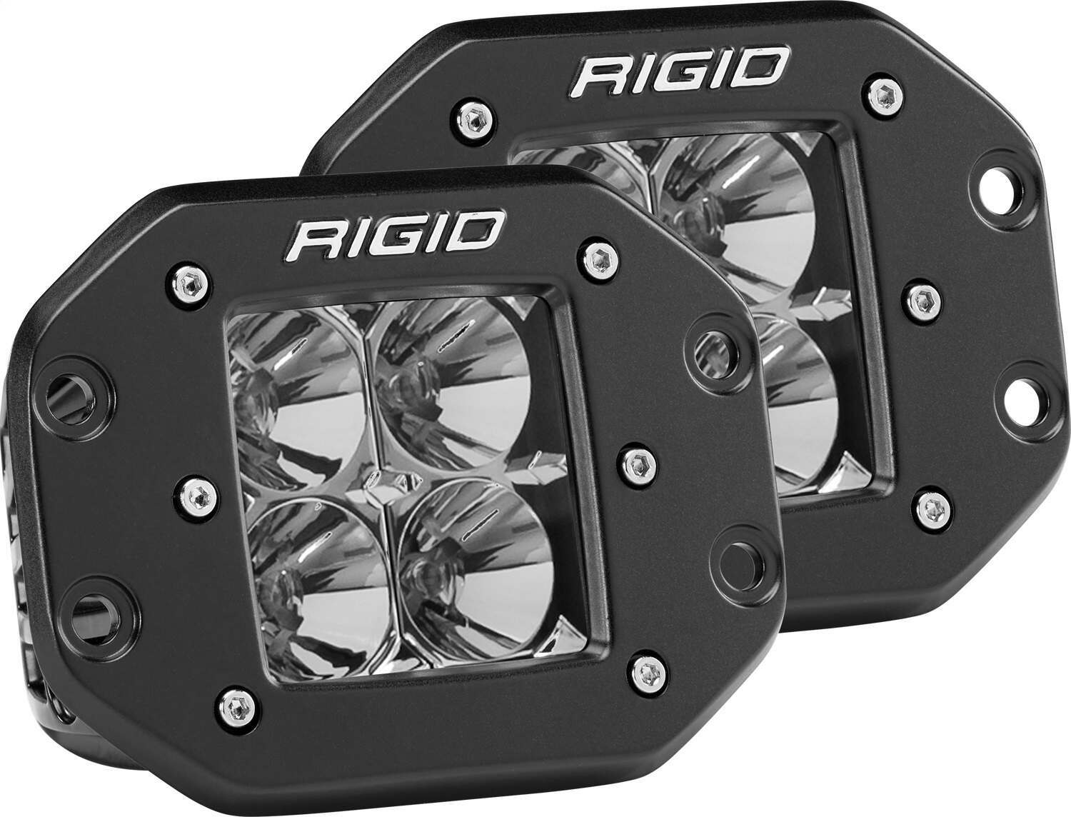 RIGID Industries Rigid D-Series Pro Led Light, Flood Optic, Flush Mount, Pair - 212113