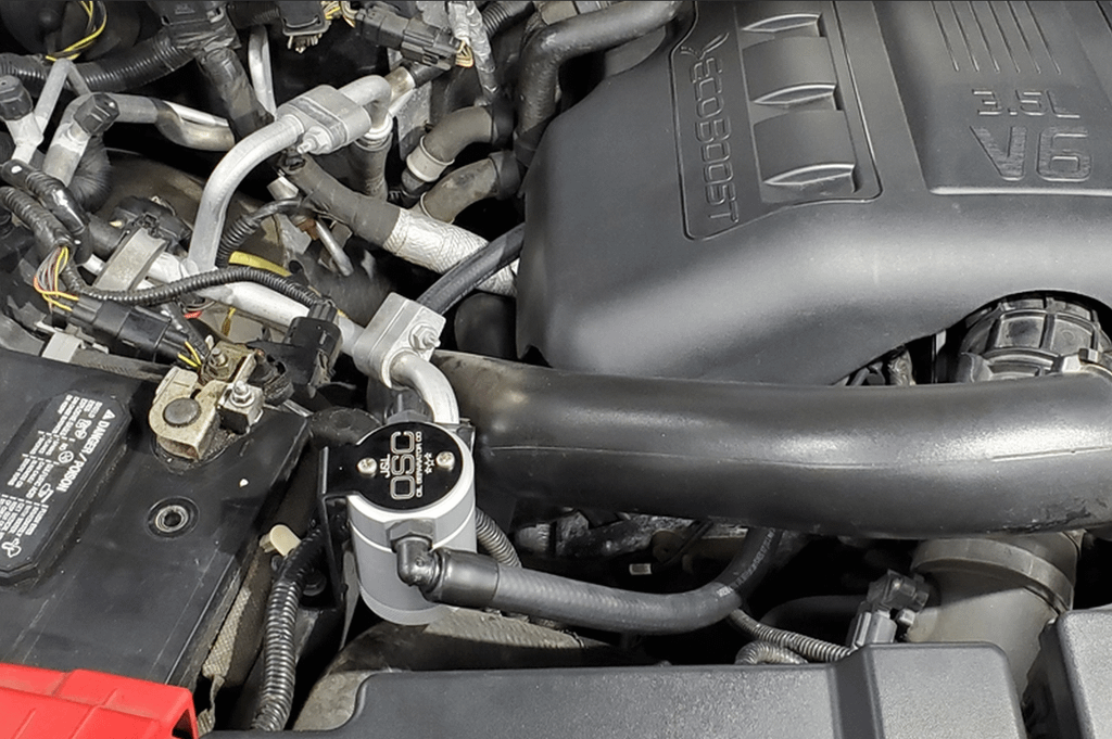 J&L 3047-C 3.0 Oil Separator Passenger Side (2015-2017 Ford Expedition 3.5L EcoBoost) - Clear Anodized