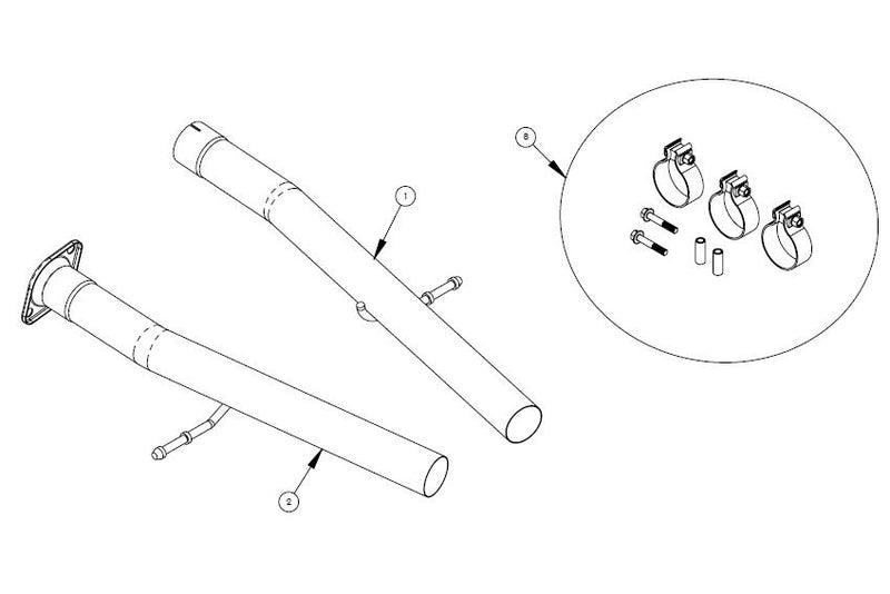 Corsa 2.75 Inch Non-Resonated Head Pipe Sport to Xtreme Conversion Kit 18-24 Dodge Durango - 21237