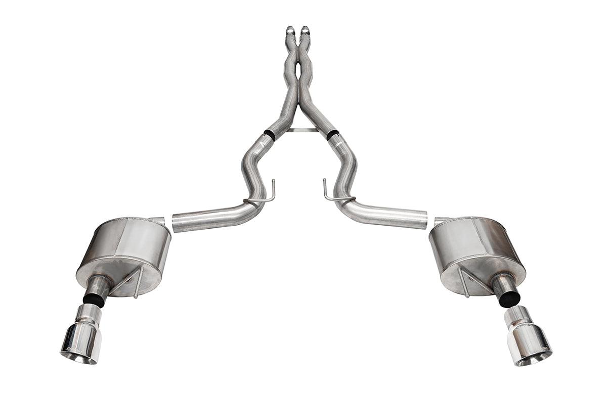 Corsa Performance 3.0” Dual Rear Exit Xtreme Cat-Back Exhaust System with 4.5” Pro Series Tips (2024-2026 Mustang GT Coupe w/ Non-Active Exhaust) - 21250