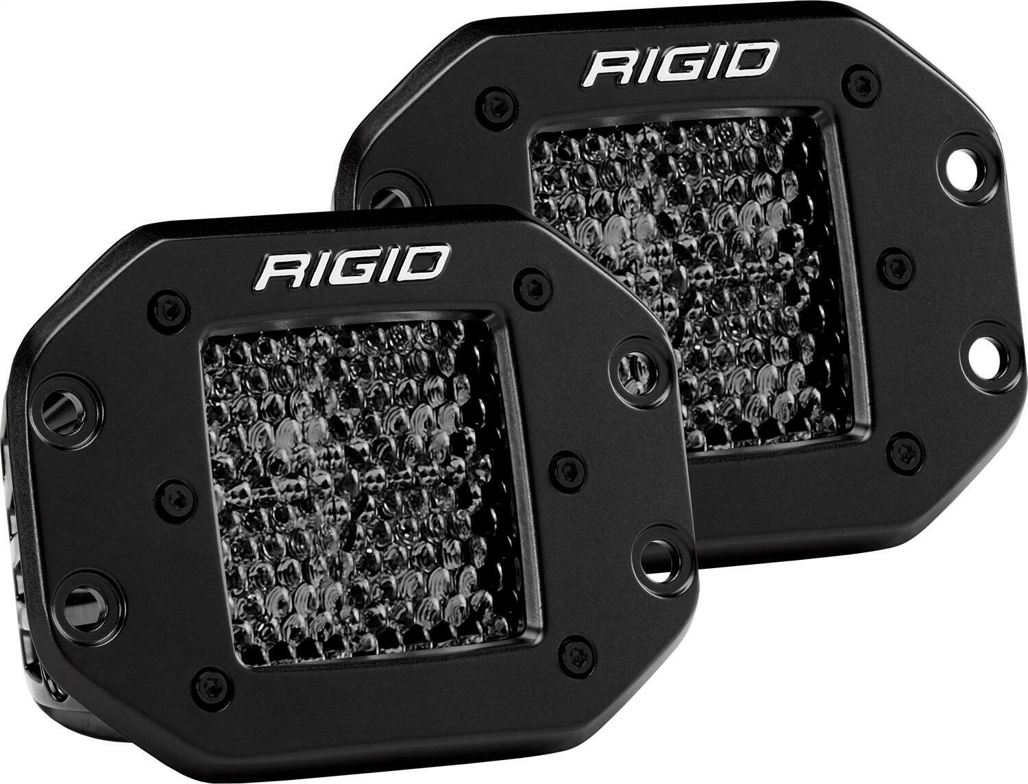 RIGID Industries Rigid D-Series Pro Midnight Edition, Spot Diffused, Flush Mount, Pair - 212513BLK