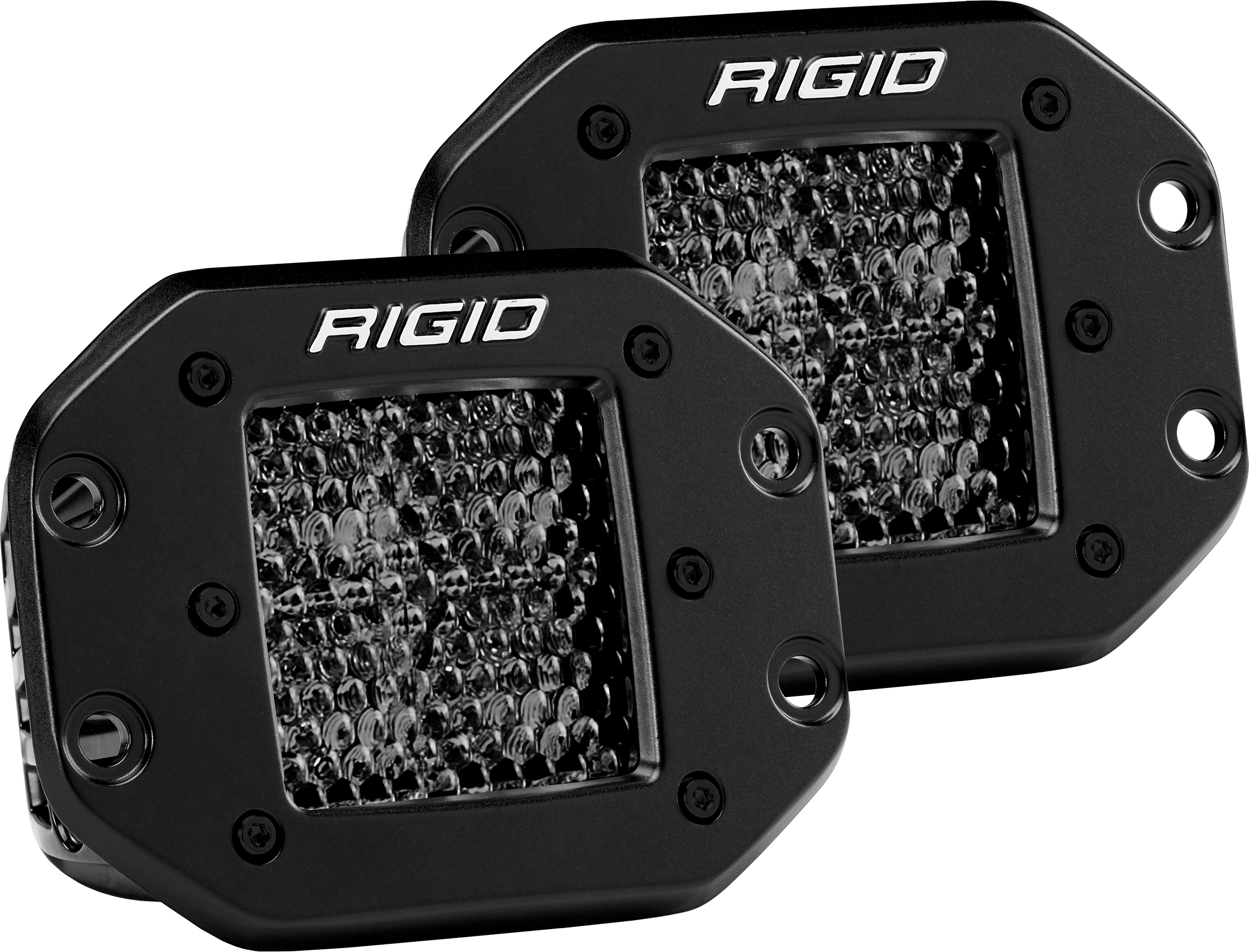 RIGID Industries Rigid D-Series Pro Midnight Edition, Spot Diffused, Flush Mount, Pair - 212513BLK