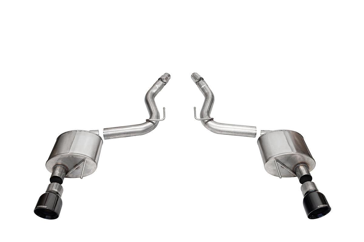 Corsa Performance 3.0” Dual Rear Exit Sport Axle-Back Exhaust System with 4.5” Black PVD Pro Series Tips (2024-2026 Mustang GT Coupe w/ Non-Active Exhaust) - 21252BLK