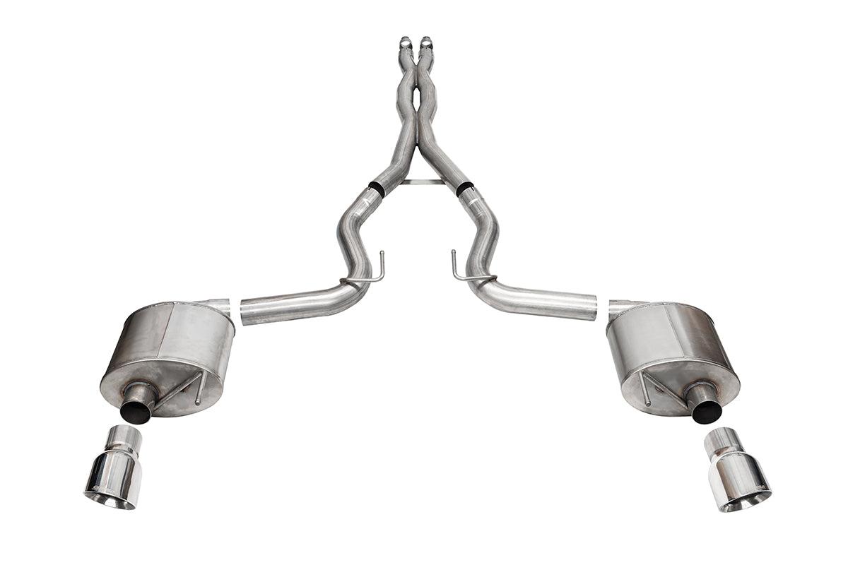 Corsa Performance 3.0” Dual Rear Exit Sport Cat-Back Exhaust System with 4.5” Pro Series Tips (2024-2026 Mustang GT Coupe w/ Non-Active Exhaust) - 21254