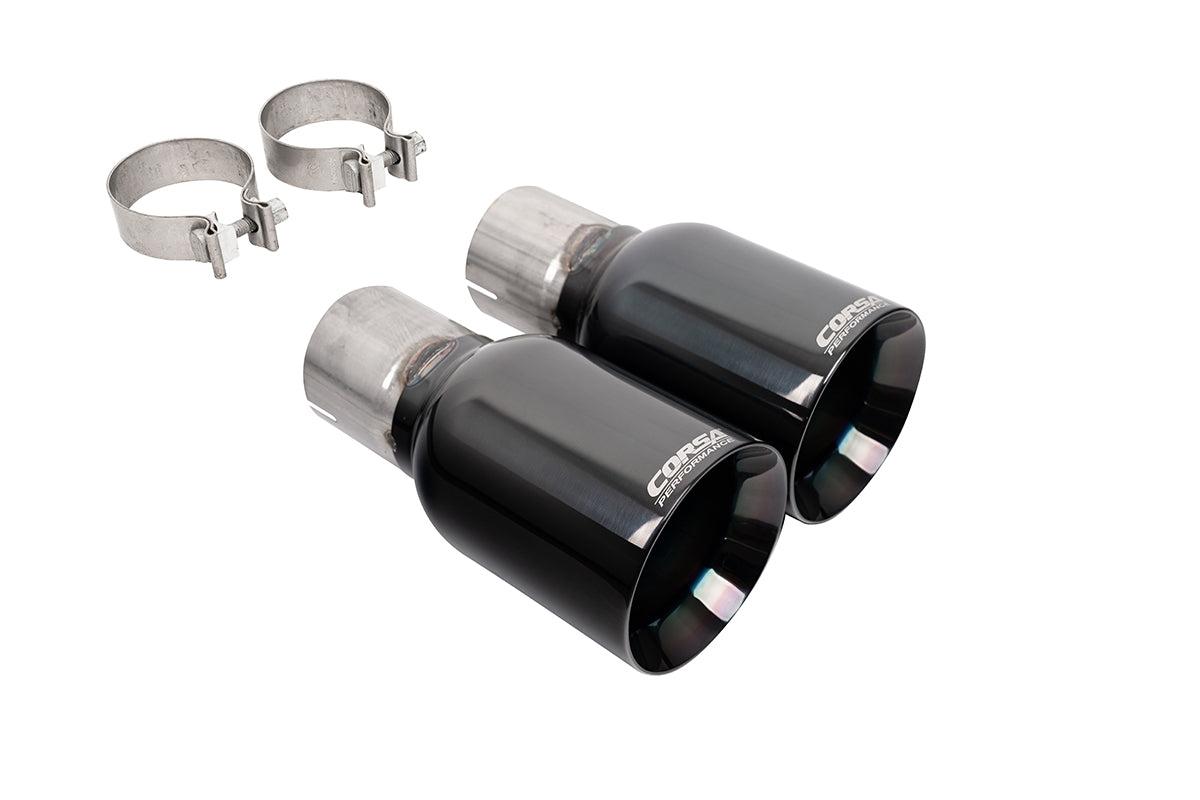 Corsa 4.5 Inch Single Straight Black Tip Kit 15-17 Ford Mustang GT - 21258BLK