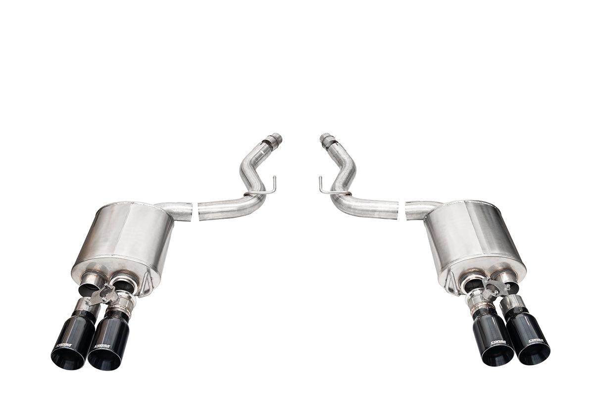 Corsa Performance 3.0” Dual Rear Exit Sport Axle-Back Exhaust System - Black PVD 4.0” Straight Cut Tips (2024-2026 Mustang GT Coupe w/ Active Exhaust) - 21262BLK