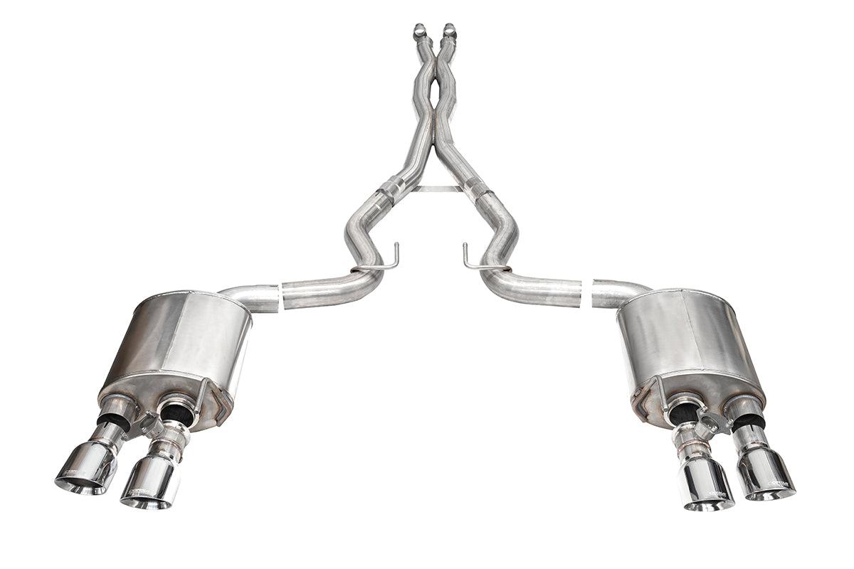 Corsa Performance 3.0" Dual Rear Exit Xtreme Cat-Back Exhaust System - Polished 4.5" Slash Tips (2024-2026 Mustang Dark Horse) - 21265