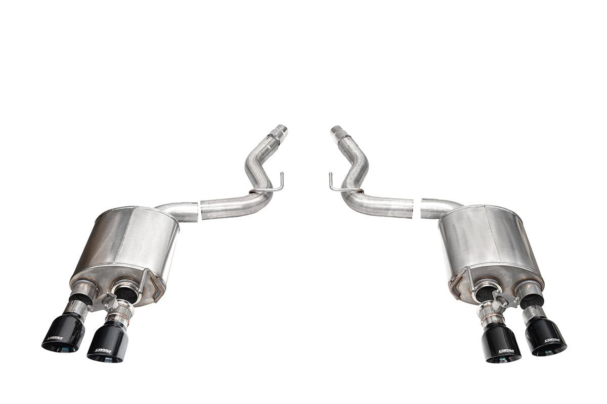 Corsa Performance 3.0" Dual Rear Exit Sport Axle-Back Exhaust System - Black PVD 4.5" Pro Series Tips (2024-2026 Mustang Dark Horse) - 21267BLK