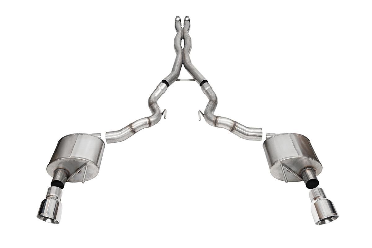 Corsa Performance 3.0" Dual Rear Exit Xtreme Cat-Back Exhaust System with 4.5" Pro Series Tips (2024-2026 Mustang GT Convertible w/ Non-Active Exhaust) - 21270