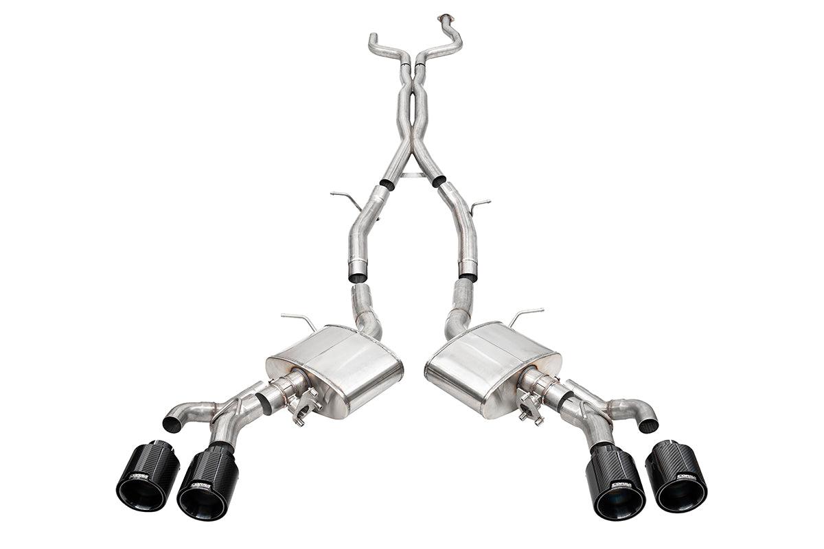 Corsa 3 Inch Cat-Back Exhaust with Dual Mode Active Exhaust; Corsa Double X-Pipe, Dual Rear Exit with Twin 4.5 Inch CarbonBlack Tips 22-25 Cadillac CT4 V Blackwing - 21317CFBLK