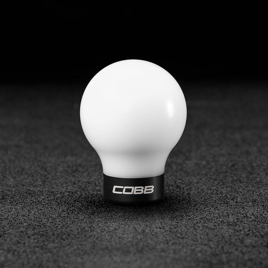 Cobb Subaru 6-Speed COBB Knob - White Knob w/ Stealth Black - 213350-W-BK
