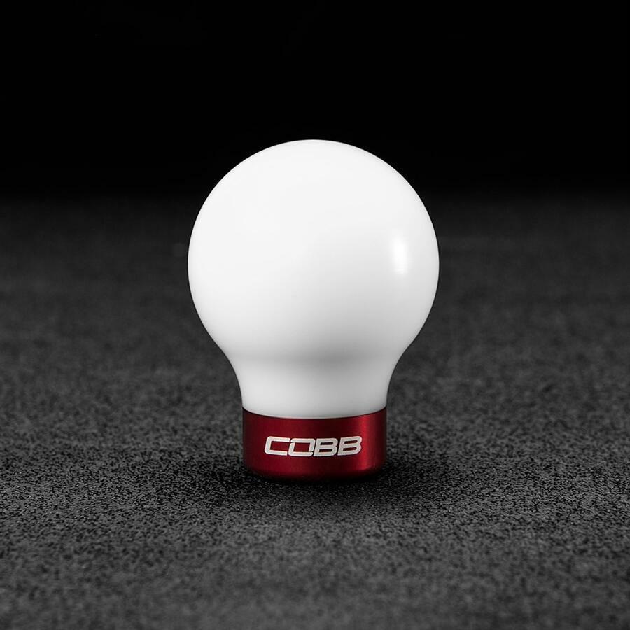 Cobb Subaru 6-Speed COBB Knob - White Knob w/ Race Red - 213350-W-RD