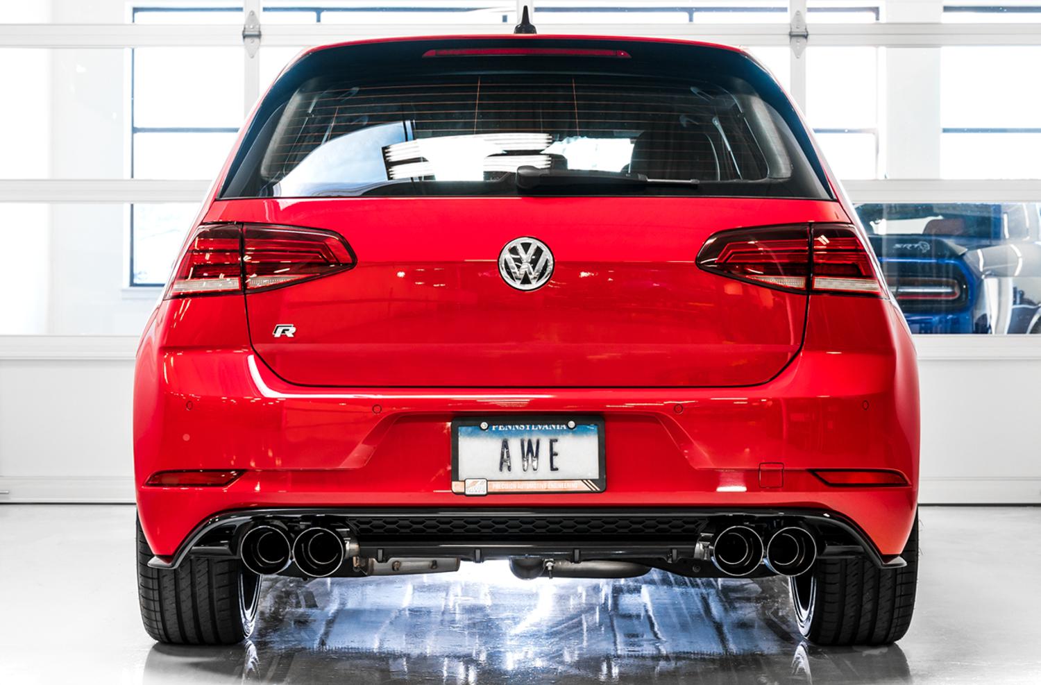 AWE SwitchPath™ Exhaust for MK7.5 Golf R - Diamond Black Tips, 102mm - 3025-43070