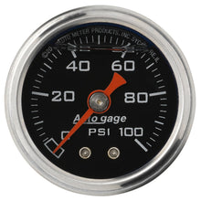 Auto Meter 1-1/2" PRESSURE, 0-100 PSI, BLACK - 2174