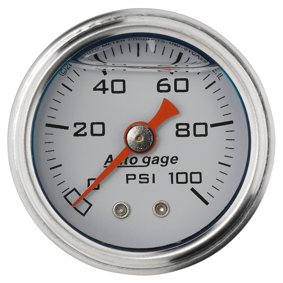 Auto Meter 1-1/2" PRESSURE, 0-100 PSI, WHITE - 2177