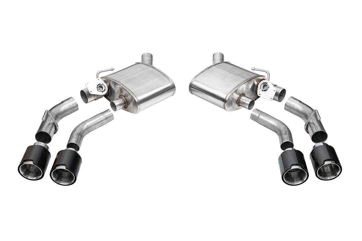 Corsa Valved Axle-Back - 4.5" Carbon Fiber Quad Tips - Polished Tips (2016-2024 Camaro SS / ZL1) - 21789CF
