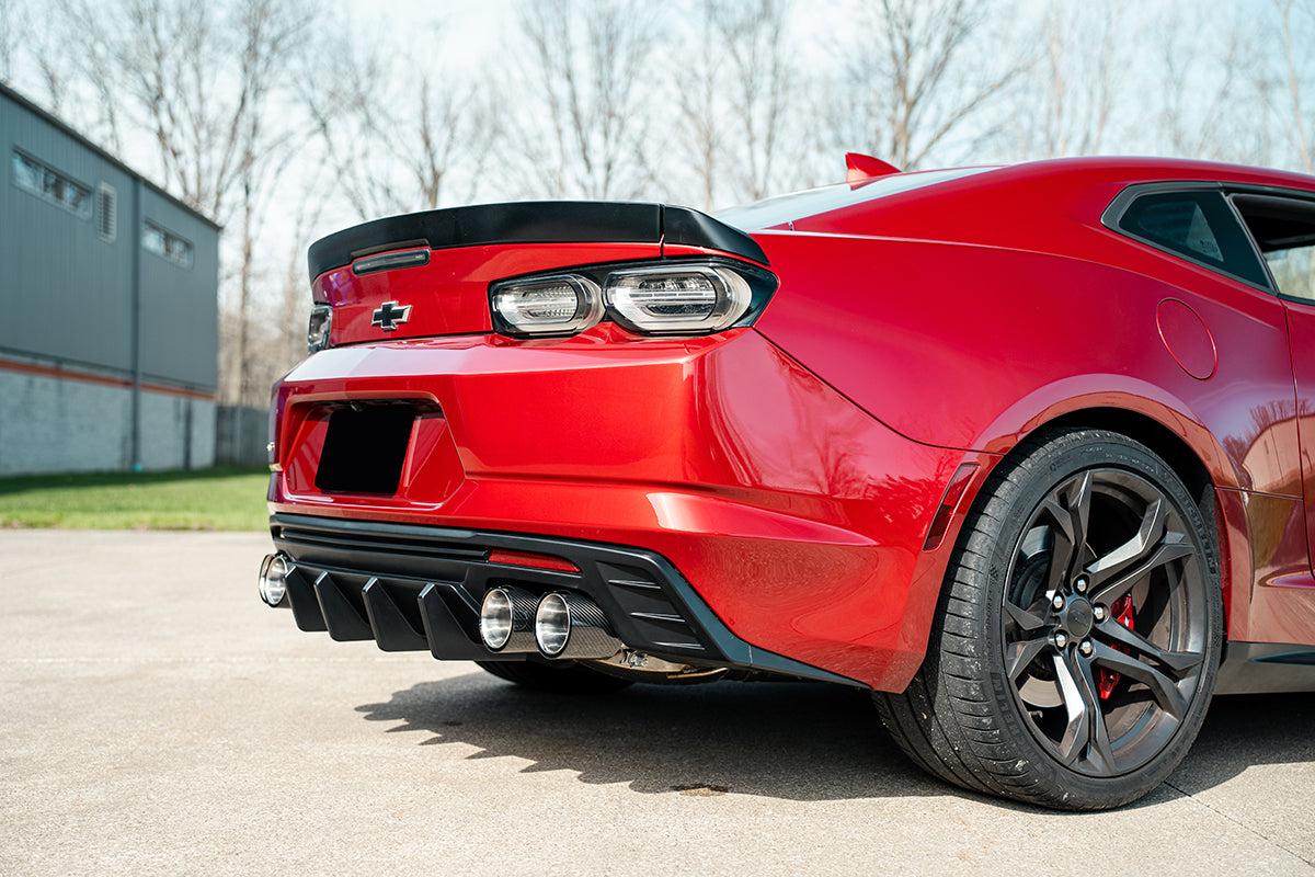 Corsa Valved Axle-Back - 4.5" Carbon Fiber Quad Tips - Polished Tips (2016-2024 Camaro SS / ZL1) - 21789CF