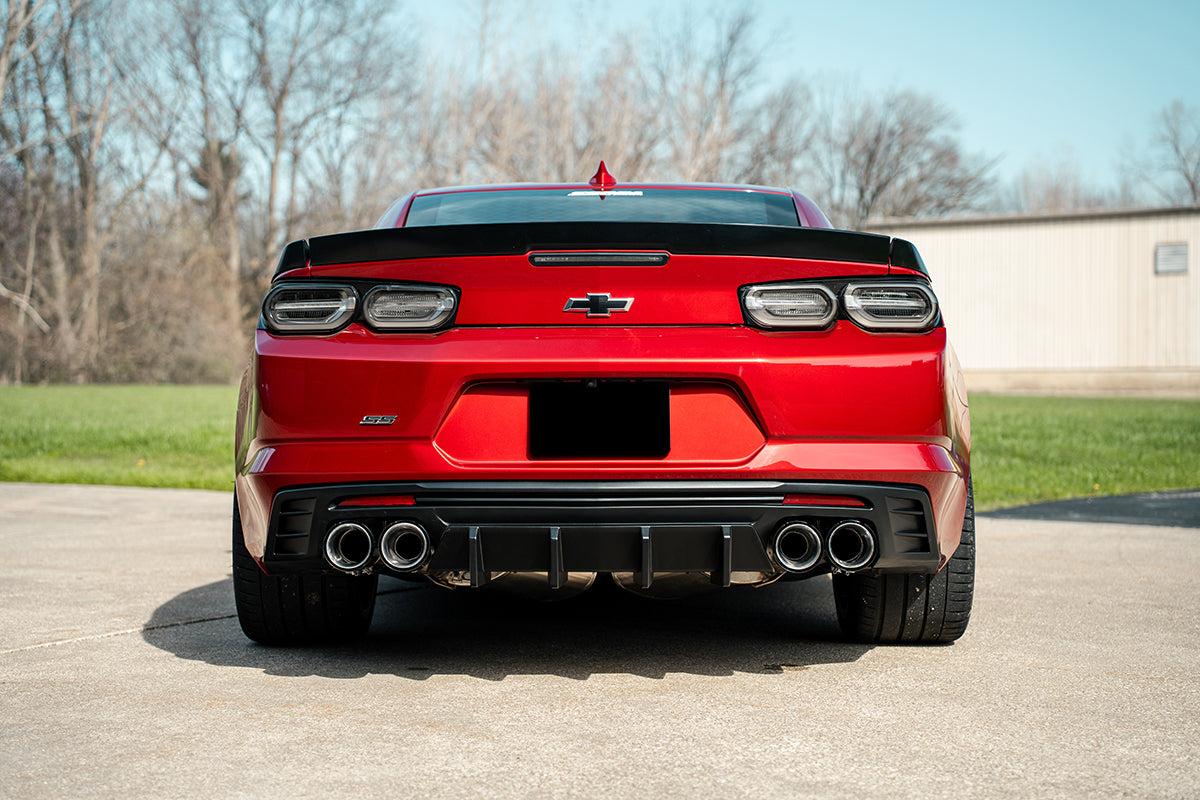 Corsa Valved Axle-Back - 4.5" Carbon Fiber Quad Tips - Polished Tips (2016-2024 Camaro SS / ZL1) - 21789CF