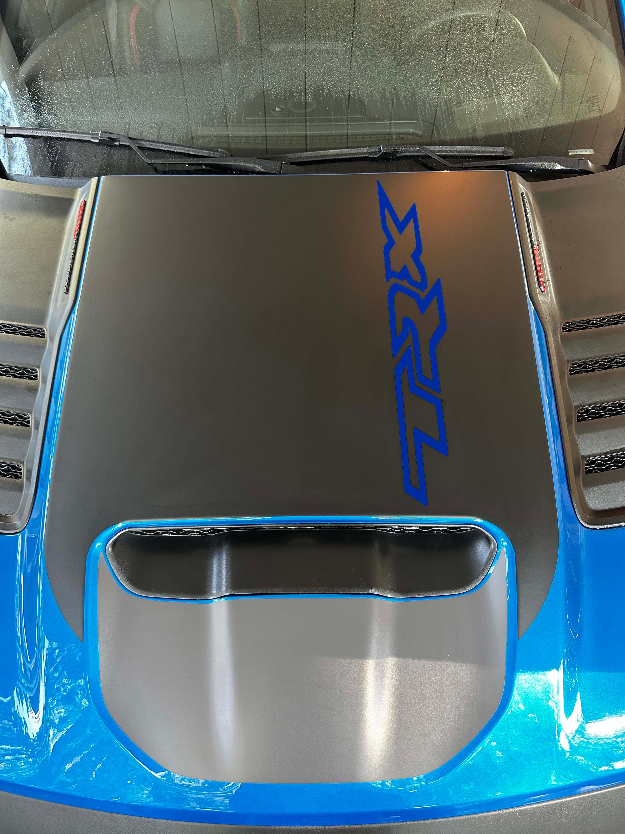 Anchor Room Large Center OEM Style Hood Graphic with Colored "TRX" Overlay - Red (Wild Card / Race Red) (2021-2023 Ram TRX) - 21DX_HCATRX_M_R